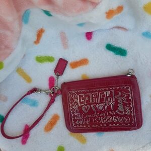 COACH Pink Leather "POPPY" Wristlet